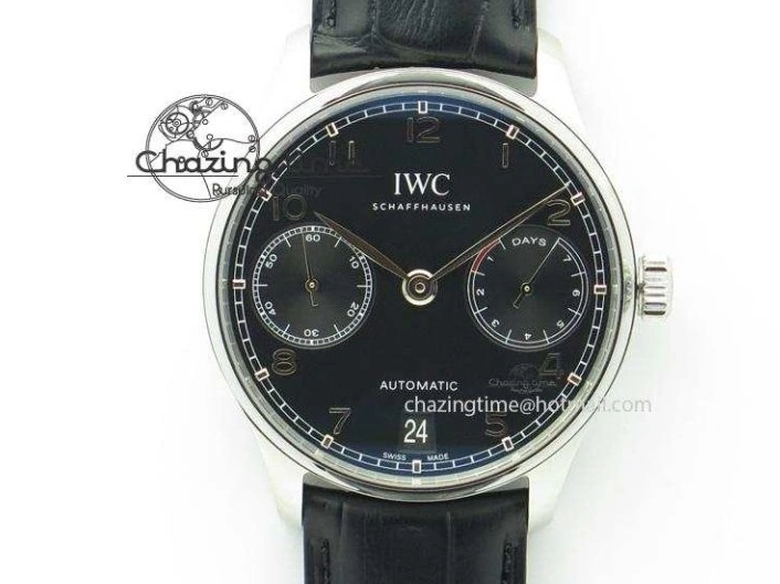 MIROTIME 0719 Supportive Portuguese Chrono IW371431 ZF 1:1 Best Edition Gray Dial On Brown Leather Strap A79350 (Slim Movement) 7261